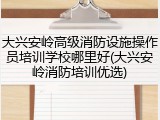 大兴安岭高级消防设施操作员培训学校哪里好(大兴安岭消防培训优选)