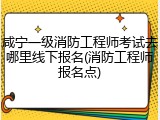 咸宁一级消防工程师考试去哪里线下报名(消防工程师报名点)