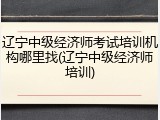 辽宁中级经济师考试培训机构哪里找(辽宁中级经济师培训)
