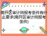 南开区审计师报考条件有什么要求(南开区审计师报考条件)