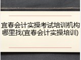 宜春会计实操考试培训机构哪里找(宜春会计实操培训)