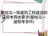 攀枝花一级建筑工程建造师证报考具体要求(攀枝花一建报考条件)