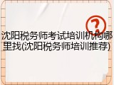 沈阳税务师考试培训机构哪里找(沈阳税务师培训推荐)
