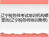 辽宁税务师考试培训机构哪里找(辽宁税务师培训推荐)