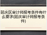 延庆区审计师报考条件有什么要求(延庆审计师报考条件)