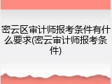 密云区审计师报考条件有什么要求(密云审计师报考条件)
