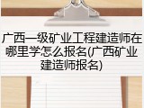 广西一级矿业工程建造师在哪里学怎么报名(广西矿业建造师报名)