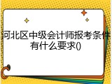 河北区中级会计师报考条件有什么要求()