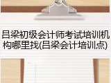 吕梁初级会计师考试培训机构哪里找(吕梁会计培训点)