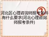 河北区心理咨询师报考条件有什么要求(河北心理咨询师报考条件)
