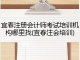 宜春注册会计师考试培训机构哪里找(宜春注会培训)