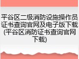 平谷区二级消防设施操作员证书查询官网及电子版下载(平谷区消防证书查询官网下载)