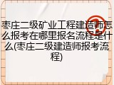 枣庄二级矿业工程建造师怎么报考在哪里报名流程是什么(枣庄二级建造师报考流程)