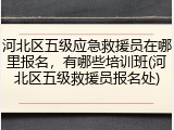 河北区五级应急救援员在哪里报名,有哪些培训班(河北区五级救援员报名处)