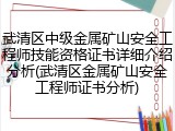 武清区中级金属矿山安全工程师技能资格证书详细介绍分析(武清区金属矿山安全工程师证书分析)