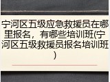宁河区五级应急救援员在哪里报名,有哪些培训班(宁河区五级救援员报名培训班)