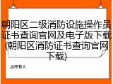 朝阳区二级消防设施操作员证书查询官网及电子版下载(朝阳区消防证书查询官网下载)
