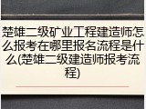 楚雄二级矿业工程建造师怎么报考在哪里报名流程是什么(楚雄二级建造师报考流程)