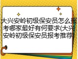 大兴安岭初级保安员怎么报考哪家最好有何要求(大兴安岭初级保安员报考推荐)