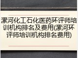 漯河化工石化医药环评师培训机构排名及费用(漯河环评师培训机构排名费用)