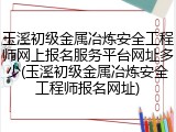 玉溪初级金属冶炼安全工程师网上报名服务平台网址多少(玉溪初级金属冶炼安全工程师报名网址)