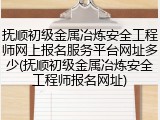抚顺初级金属冶炼安全工程师网上报名服务平台网址多少(抚顺初级金属冶炼安全工程师报名网址)