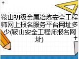 鞍山初级金属冶炼安全工程师网上报名服务平台网址多少(鞍山安全工程师报名网址)