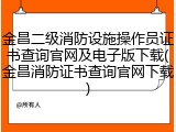 金昌二级消防设施操作员证书查询官网及电子版下载(金昌消防证书查询官网下载)