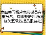 嘉峪关五级应急救援员在哪里报名，有哪些培训班(嘉峪关五级救援员报名处)