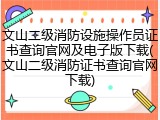 文山二级消防设施操作员证书查询官网及电子版下载(文山二级消防证书查询官网下载)