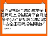 葫芦岛初级金属冶炼安全工程师网上报名服务平台网址多少(葫芦岛初级金属冶炼安全工程师报名网址)