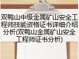 双鸭山中级金属矿山安全工程师技能资格证书详细介绍分析(双鸭山金属矿山安全工程师证书分析)