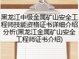 黑龙江中级金属矿山安全工程师技能资格证书详细介绍分析(黑龙江金属矿山安全工程师证书介绍)