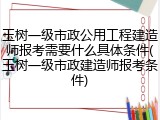 玉树一级市政公用工程建造师报考需要什么具体条件(玉树一级市政建造师报考条件)