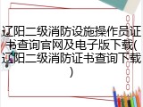 辽阳二级消防设施操作员证书查询官网及电子版下载(辽阳二级消防证书查询下载)