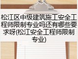 松江区中级建筑施工安全工程师限制专业吗还有哪些要求呀(松江安全工程师限制专业)
