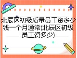北辰区初级质量员工资多少钱一个月通常(北辰区初级员工资多少)