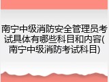 南宁中级消防安全管理员考试具体有哪些科目和内容(南宁中级消防考试科目)