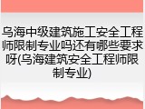 乌海中级建筑施工安全工程师限制专业吗还有哪些要求呀(乌海建筑安全工程师限制专业)