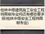 桂林中级建筑施工安全工程师限制专业吗还有哪些要求呀(桂林中级安全工程师限制专业)