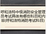 呼和浩特中级消防安全管理员考试具体有哪些科目和内容(呼和浩特消防考试科目)