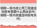 铜陵一级市政公用工程建造师报考需要什么具体条件(铜陵一级市政建造师报考条件)