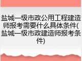 盐城一级市政公用工程建造师报考需要什么具体条件(盐城一级市政建造师报考条件)
