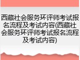 西藏社会服务环评师考试报名流程及考试内容(西藏社会服务环评师考试报名流程及考试内容)