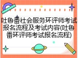 吐鲁番社会服务环评师考试报名流程及考试内容(吐鲁番环评师考试报名流程)
