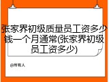 张家界初级质量员工资多少钱一个月通常(张家界初级员工资多少)