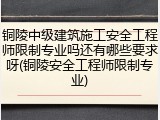 铜陵中级建筑施工安全工程师限制专业吗还有哪些要求呀(铜陵安全工程师限制专业)