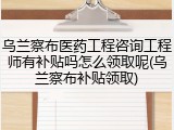 乌兰察布医药工程咨询工程师有补贴吗怎么领取呢(乌兰察布补贴领取)
