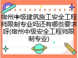 宿州中级建筑施工安全工程师限制专业吗还有哪些要求呀(宿州中级安全工程师限制专业)