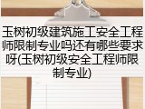 玉树初级建筑施工安全工程师限制专业吗还有哪些要求呀(玉树初级安全工程师限制专业)